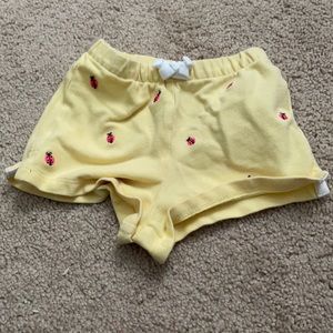 Yellow ladybug shorts